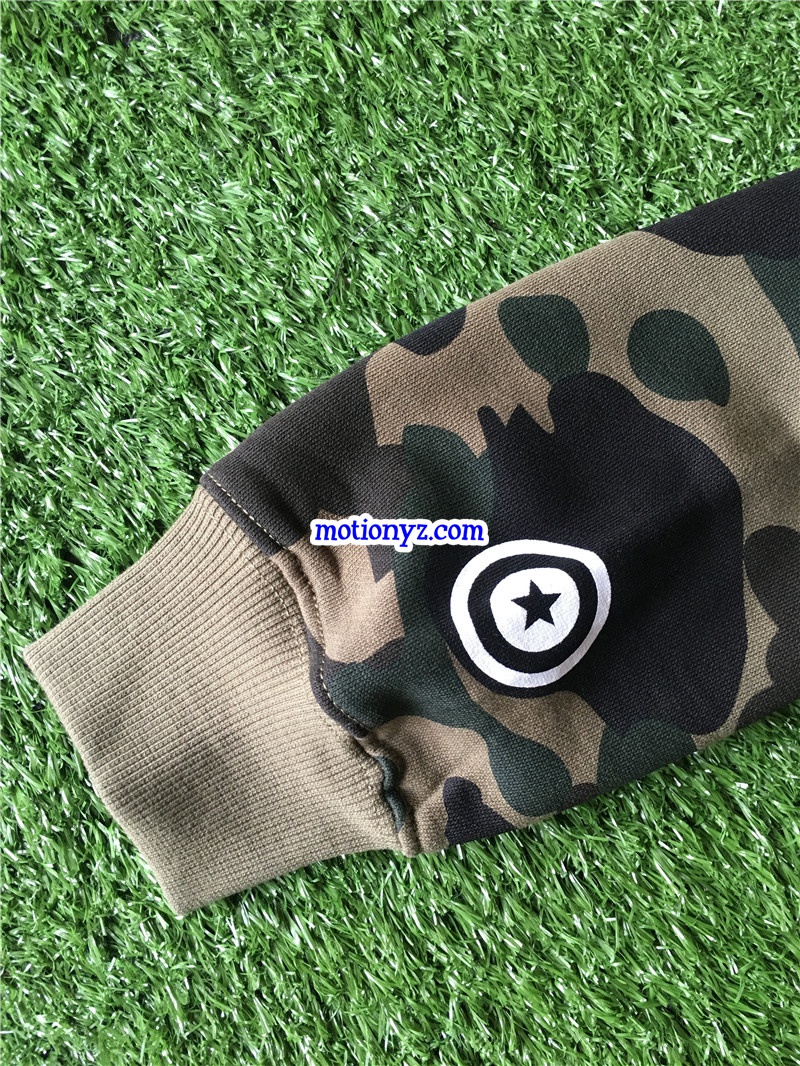 A Bathing Ape Shark Hoodies Green Camo